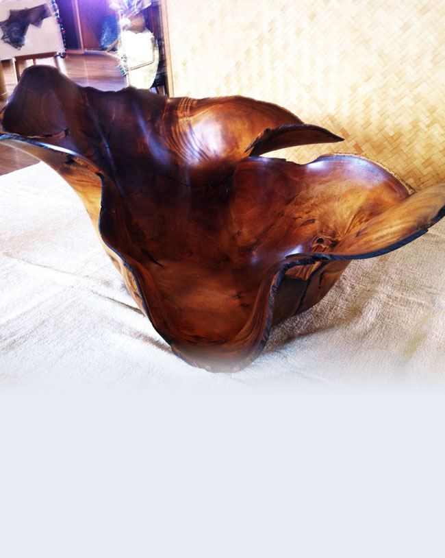 Rare Curly Koa Wood Root Sculpture, Hand Carved Hawaii Treasure Mill